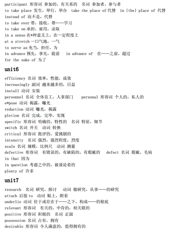 自考英語二1800核心單詞匯