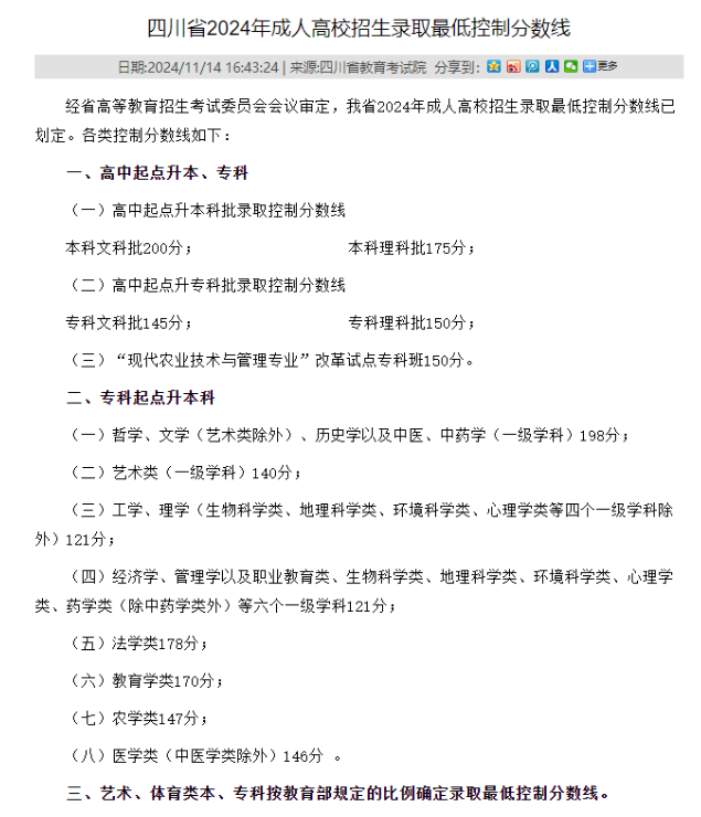 成人高考錄取分?jǐn)?shù)線