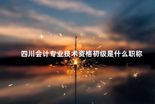 四川會(huì)計(jì)專業(yè)技術(shù)資格初級是什么職稱
