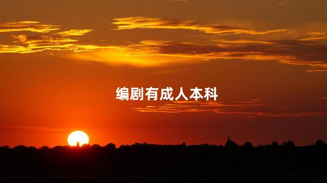 編劇有成人本科